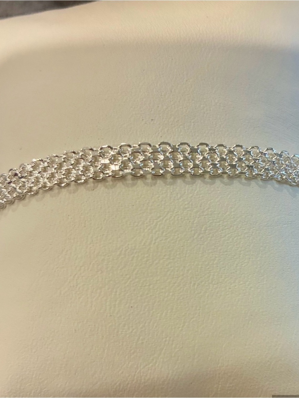 925 Sterling Silver Multi-Row Chain Bracelet - Silver
